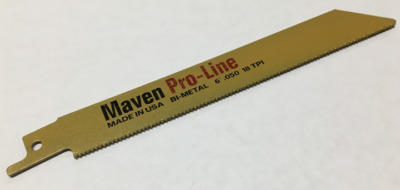 Maven Proline Reciprocating Saw Blade Gold 6 inch long, .050 thickness and 18 TPI