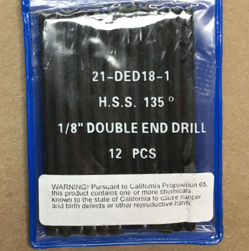 Double ended 1/8th inch H.S.S. drill bits 12 pack