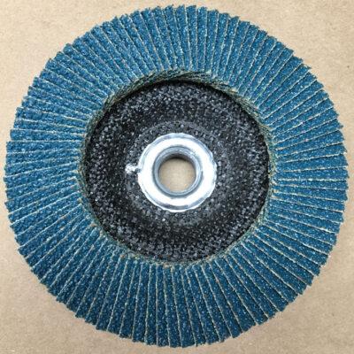 Flap Wheel High Density 4 and 1/2 inch diameter with 5/8-11inch threaded arbor.